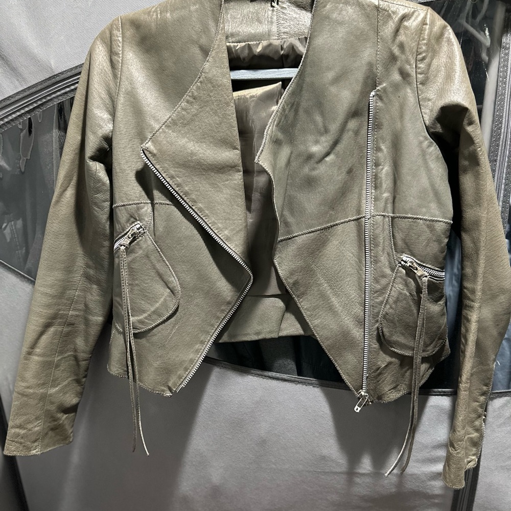 Leather cropped Jacket